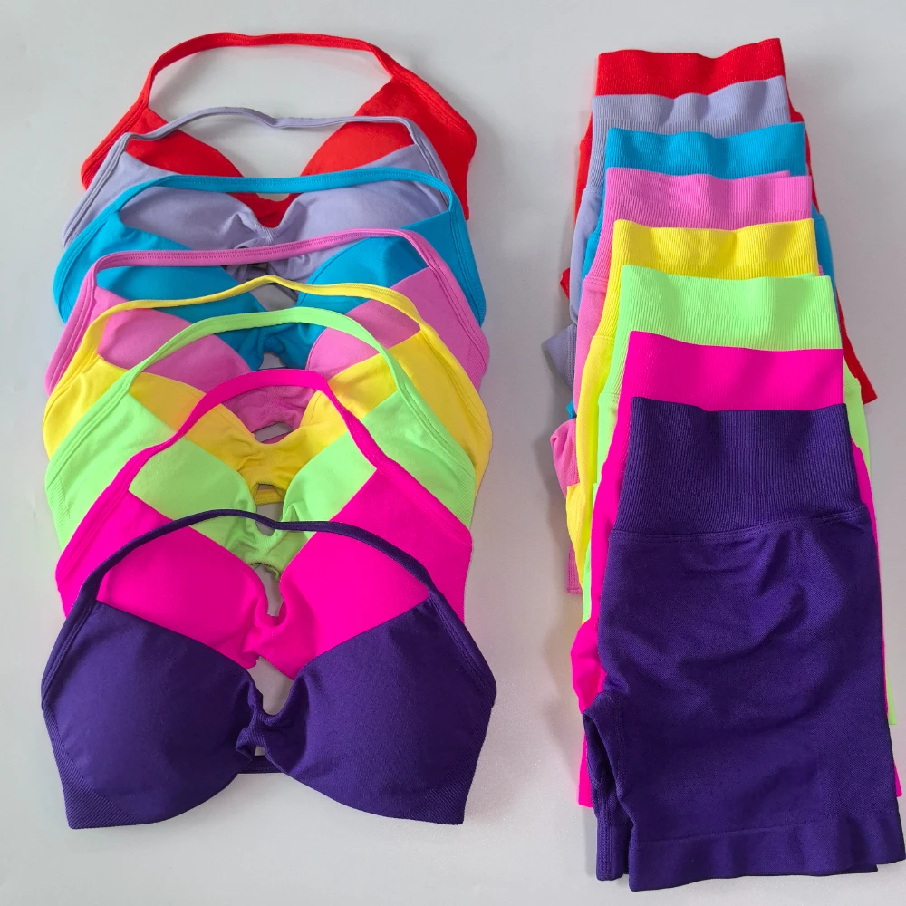 Aquatic Sports Bra - Ruched Seamless Yoga Set for Women