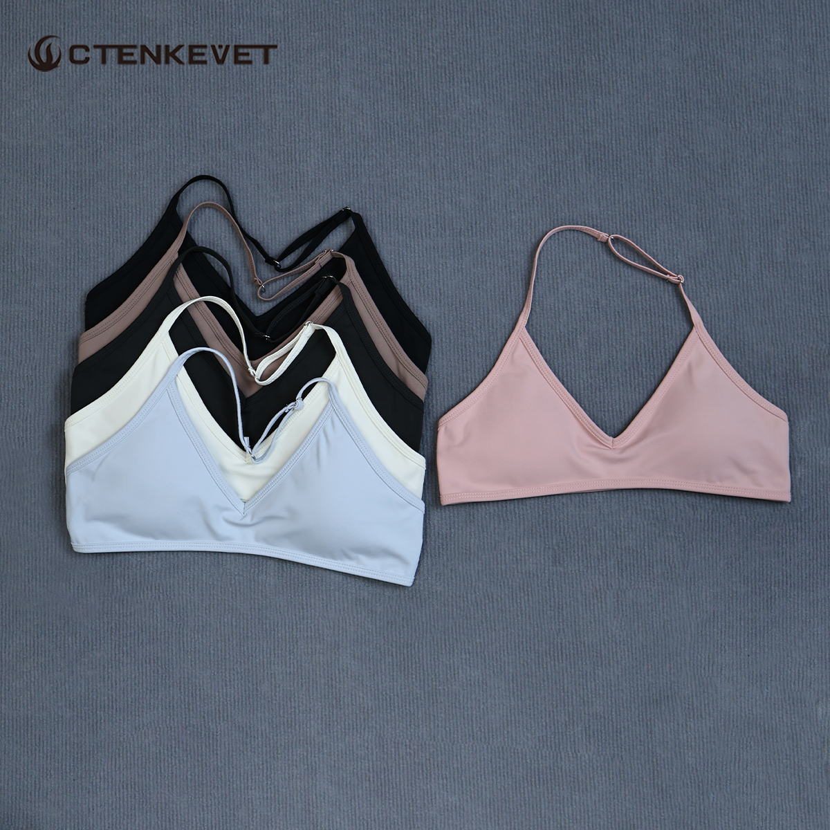 Aquatic Sports Bra - Women's Summer Halter Neck Padded Sports