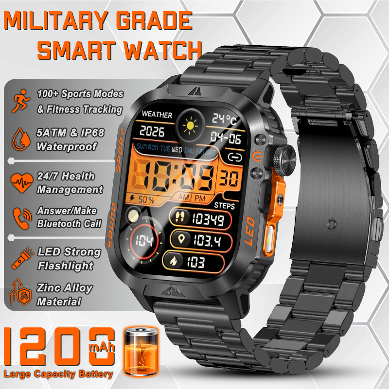 Aquatic Sports Performance - New Military Grade 1200mAh Battery Smartwatch