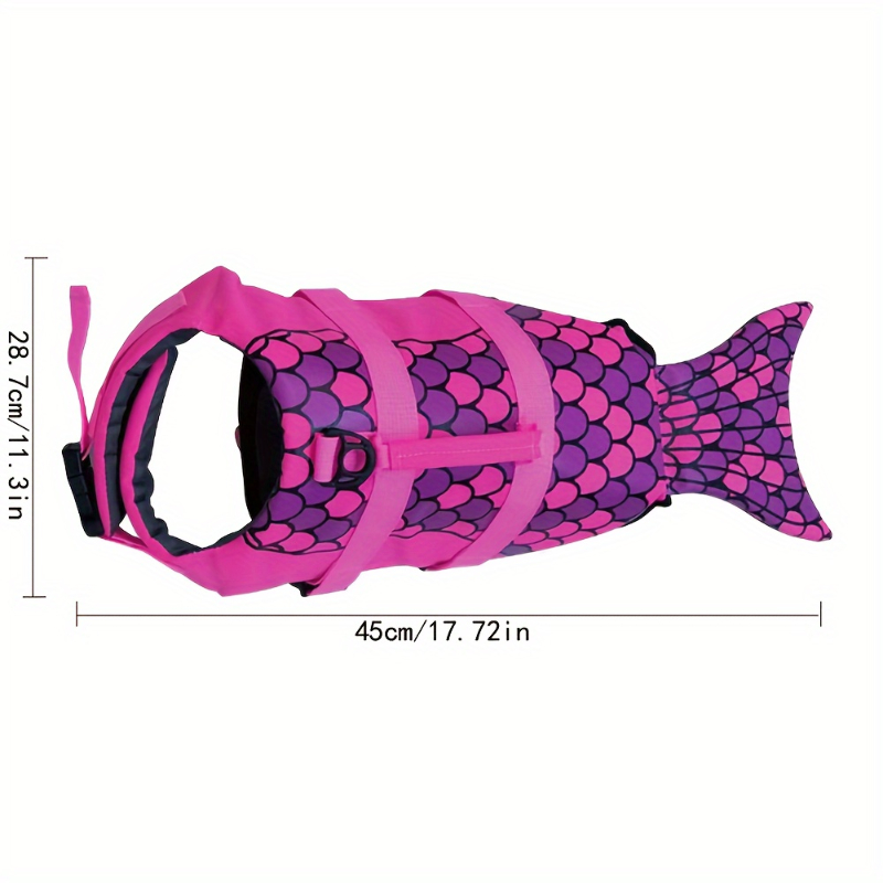 Shark/Mermaid Dog Life Jacket  - Life Jacket Buoyancy avaliação e preço