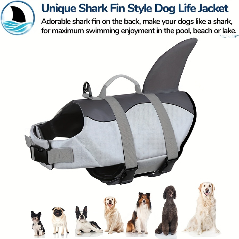 Shark/Mermaid Dog Life Jacket  - Life Jacket Buoyancy avaliação e preço