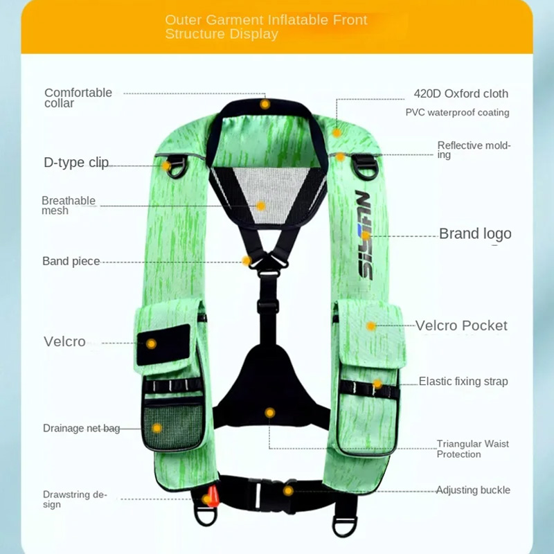 New Adult Inflatable Luya Fish - Life Jacket Buoyancy avaliação e preço
