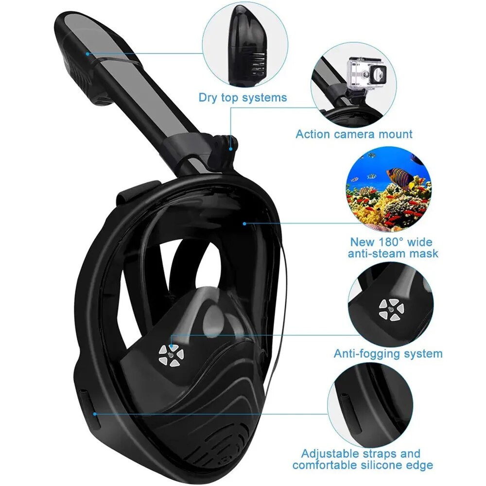 Underwater Snorkeling Full Fac - Freediving Mask Set avaliação e preço
