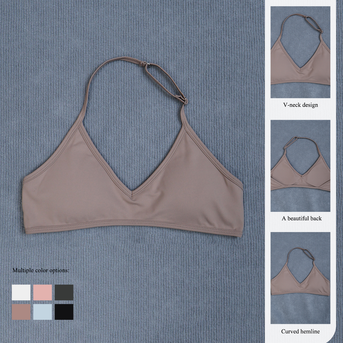 Women's Summer Halter Neck Pad - Aquatic Sports Bra avaliação e preço