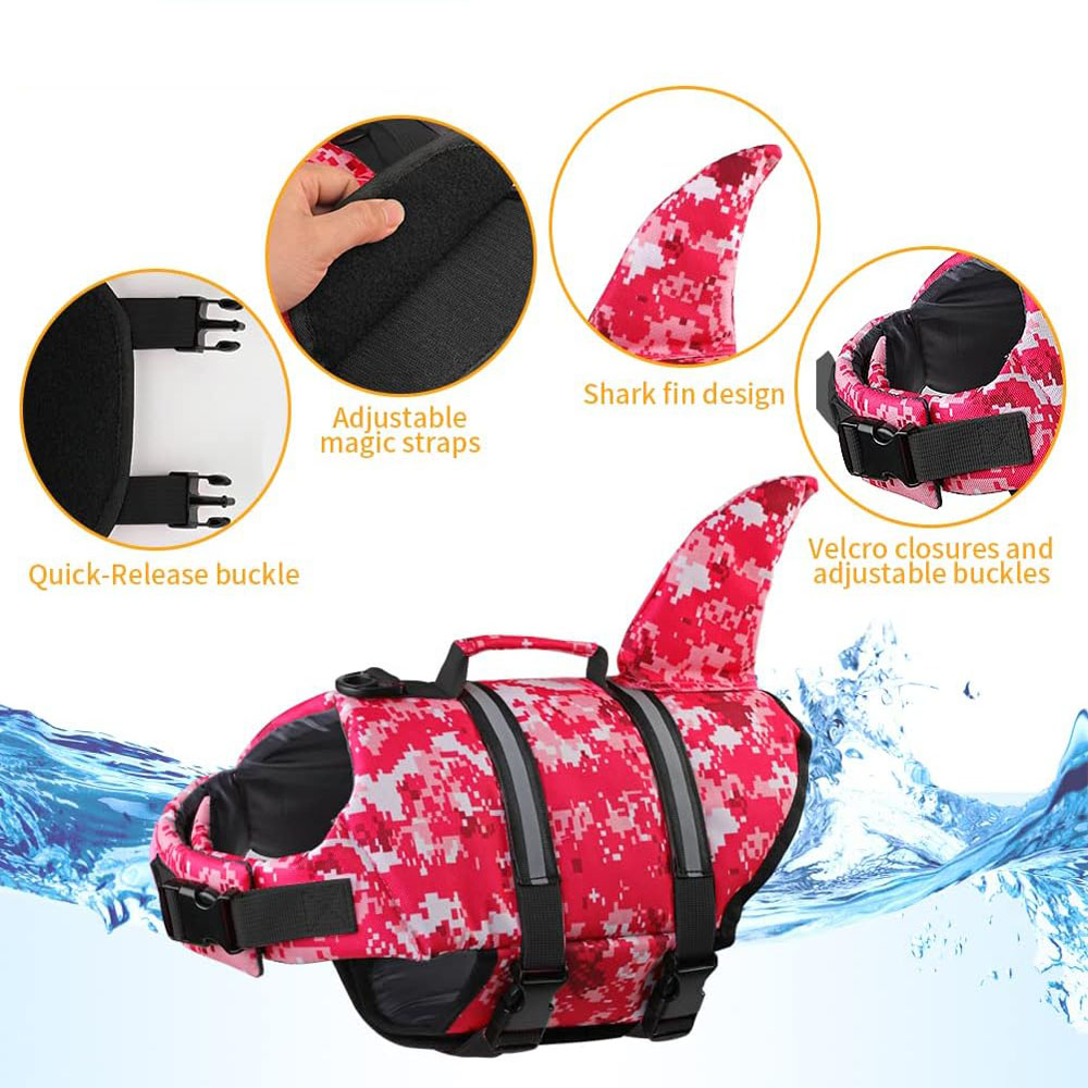 Dog Life Jacket Shark Ripstop  - Life Jacket Buoyancy avaliação e preço