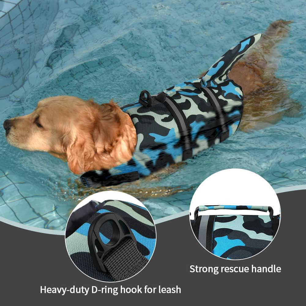 Dog Life Jacket Shark Ripstop  - Life Jacket Buoyancy avaliação e preço