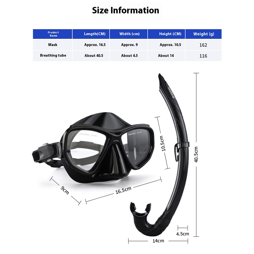WAVE Quality Snorkeling Glass  - Freediving Mask Set avaliação e preço
